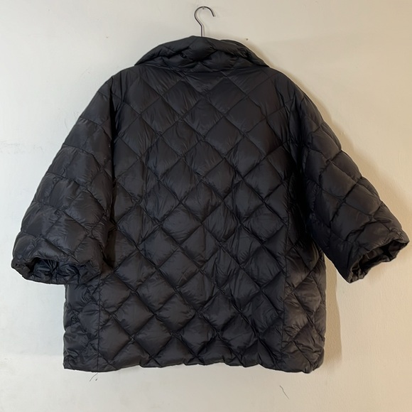 Ralph Lauren Quilted Puffer Coat 3/4 Sleeve Sz 2XL Black Kimono Down Funnel Neck - Picture 8 of 10
